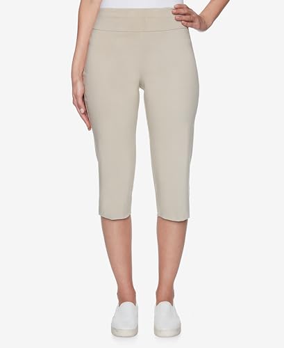 Ruby Rd. Womens Womens Mid-Rise Pull-on Straight Solar Millennium Tech Clamdigger with Side Splits3