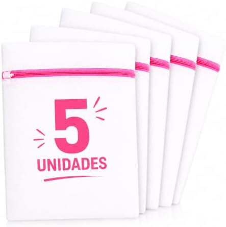 Kit 5 Sacos 30x40cm Para Lavar Roupas Delicadas com Zíper | Prote...