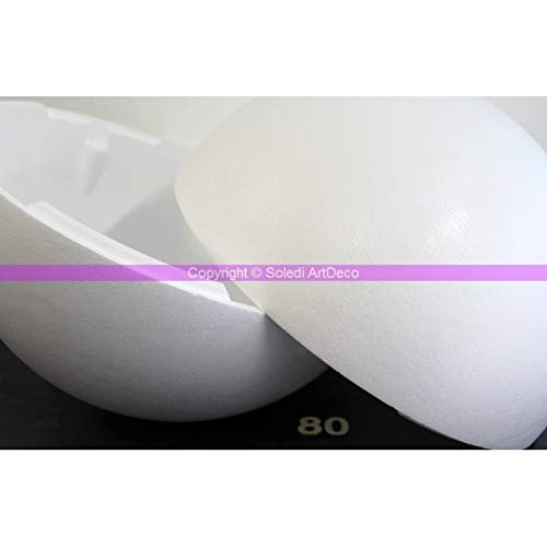 Boule Polystyrène Pleine 50cm - Sphère Blanche Avec Impacts - Pour Décorations Fleurs, Mosaïques - Style Styropor