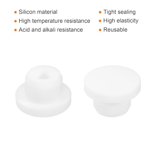 Image of MECCANIXITY 4pcs T-Shaped Silicone Plugs 16mm 5 /8 Inch Dia Snap in Plug Hole Seal Cover Round Rubber Stopper for Kitchen Rubber Bulkheads Waterproof Sealing Plugs White