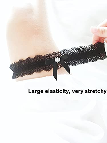 Image of Blue Garters for Bride Wedding Garter Set for Bride Bridal Garter Leg Thigh Blue