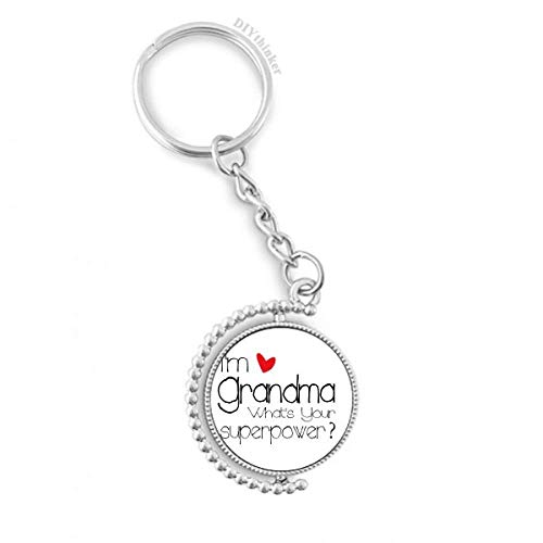Anillo de la cadena con motivo de abuela y mecanismo giratorio integrado