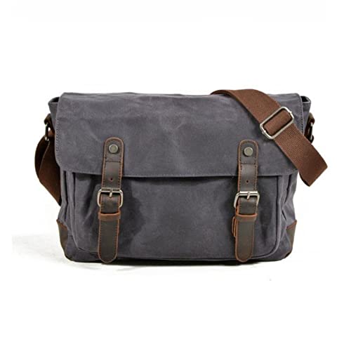 Men's Crossbody Bag Men's Bag Canvas Bag Messenger Retro Shoulder Bag for Hiking Cycling Traveling(Dark Grey)