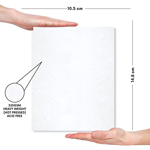 Image of Zen Sangam Artists' - Combo Pack of A4,A5,A6 Heavy Weight Mixed Media Glued Sketch Paper Pad - 325GSM - Hot Pressed - Smooth Texture Surface - For Heavy-body Paints, Calligraphy and BrushPen Lettering