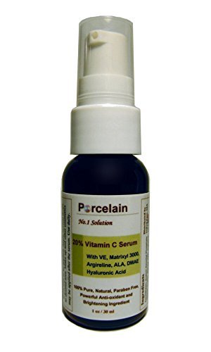 Porcelain 20% Vitamin C + E with Advanced Peptides (Matrixyl 3000 & Argireline), Alpha Lipoic Acid (ALA), DMAE and Hyaluronic Acid ǀ the Most POTENT Daily Age Defying Treatment Available, Best Natural & Organic Anti Aging Formula Neutralizing Free Radicals, Helps Repair Sun Damage, Stimulates Collagen, Repairs Wrinkles & Fades Age Spots...