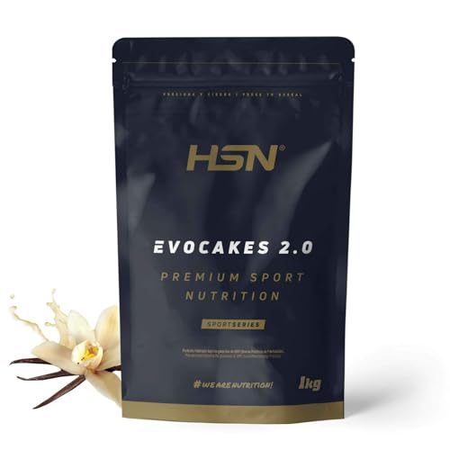 HSN Tortitas Proteicas Evocakes 2.0 | Vainilla 1Kg = 10 Pancakes de Avena con Whey Protein | Fáciles y Rápidas de Hacer Bajas en Azúcar | No Incluye Dosificador | No-GMO, Vegetariano