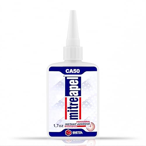 MITREAPEL Cyanoacrylate (CA) Super Glue (1.7 oz) for Plastic, Metal, Leather, Ceramic - Fast Adhesive for Woodworking, Hobby Models, Carpentry - 1 Pack
