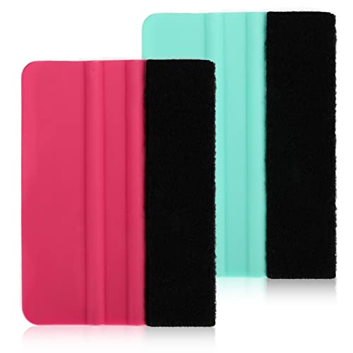 2 espátulas de fieltro para eliminar burbujas, rasqueta de vinilo de fieltro de 4 pulgadas para envoltura de vinilo de coche, ventana, papel pintado