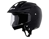 Vega Crux ISI Certified Flip-Up Helmet for Men and Women with Clear Visor(Black, Size:M)