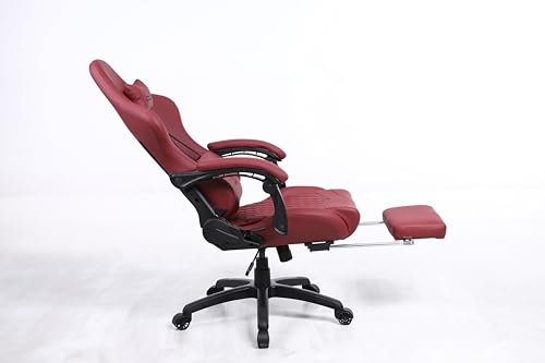 Dowinx Chaise Gaming Réglable Fauteuil de Bureau Game PC avec Repose Pieds,...