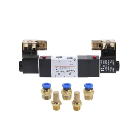 Électrovanne pneumatique 4V230C-08 à double commande électrique 3 positions 1/4" 12V