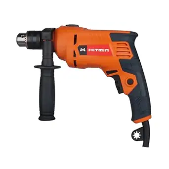 HITMIN Hmdv13As8 13Mm Corded Impact Drill 550 W Powerful Motor, 13Mm Drill Chuck And 0-3, 000 Rpm, 0-48, 000Bpm, 1.8 Kg, Orange