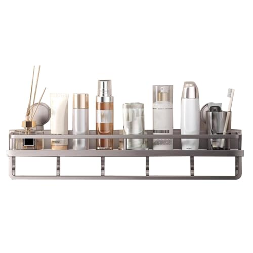 Organizador de ducha, estante de ducha de succión para baño, estante de almacenamiento de succión de baño con ganchos, estante de pared extraíble, baño para baño, cocina, dormitorio