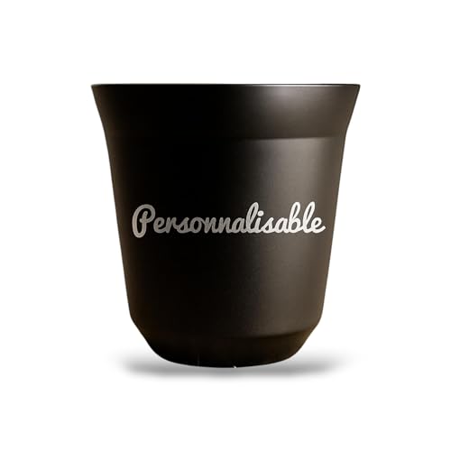 France Design Tasses expresso personnalisables en inox – Secret Santa - Cadeau de noel personnalisé (Noire, 80ml)