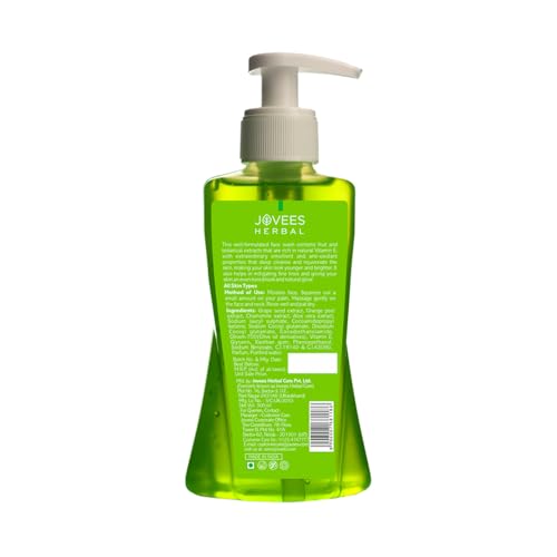 Image of Jovees Herbal Grape Face Wash With Grape Seed & Orange Peel Extracts | For Brighter & Glowing Skin | Reduces Uneven Skin Tone & Fine Lines | For All Skin Types 300ml