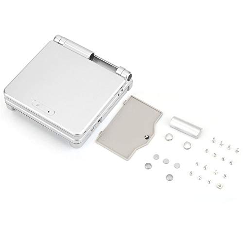 Nimoa Housse de Jeu,Console pour Nin-tendo Game Boy Advance GBA SP Housse de Protection en ABS Kit de pièces de Rechange(Argent) Cover