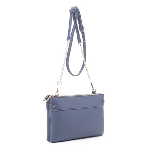 Isabelle Faux Leather Crossbody Bag with Multiple Compartments, Detachable Chain Strap