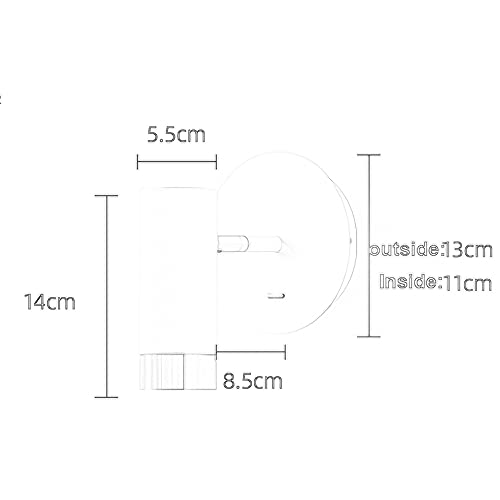 Aplique de pared E27 con foco mini giratorio de metal para lectura 5