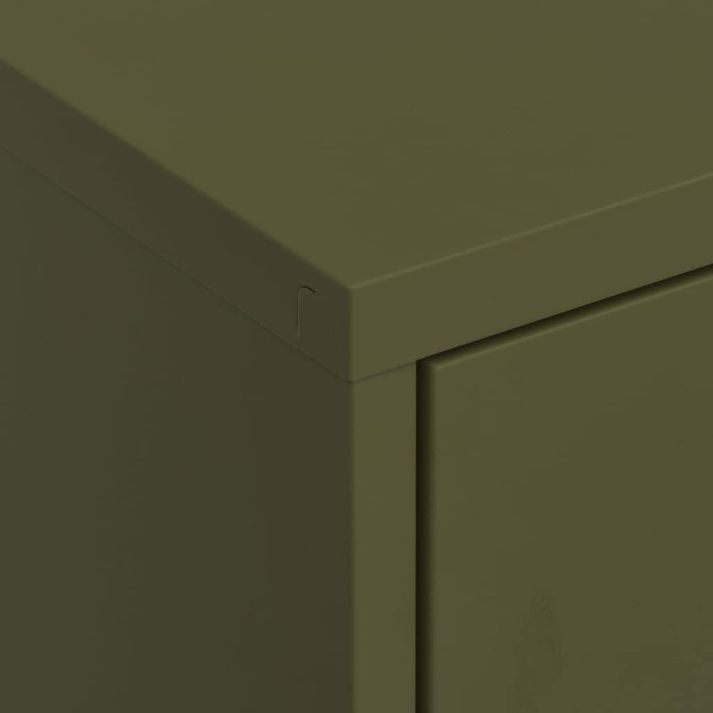 vidaXL Armadietto Verde Oliva 80x35x101,5 cm in Acciaio
