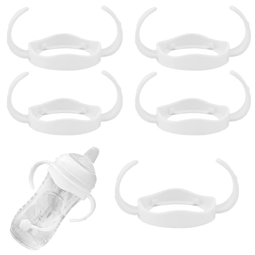 Miawtro 5Pcs Baby Fütterung Pflege Flaschenhalter, Standard PP Babyflaschen Griffe,Leichtgewicht Easy Grip Babyflaschen Griffe für Avent Natural Serie