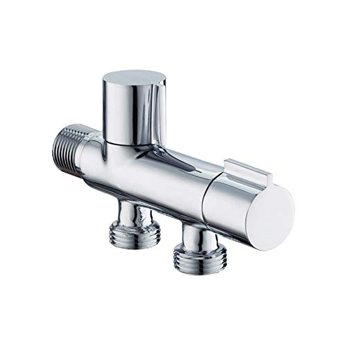 Preisvergleich Produktbild Das elektromagnetische Ventil Badezimmer Doppel Outlet Eckventil G1 / 2 Wand befestigter massivem Messing Duschkopf-Toiletten-Wannen-Bassin Bidet Sprayer Wasser Eckventil Industriebedarf