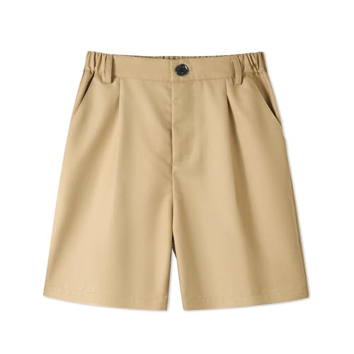 Image of LOLANTA Boys Dress Shorts, Kids Summer Shorts School Uniform Outfit,Flat Front, Solid, Adjustable Waist 2-14 Years