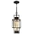 PARTPHONER 15" Dusk to Dawn Outdoor Pendant Light Exterior Hanging Lantern, Modern Black Metal Outside Chandelier Light Fixture Ceiling Mount with Water Glass for Front Porch Entrance Foyer Entryway