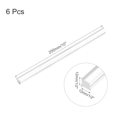 Image of MECCANIXITY 6pcs Acrylic Square Rods 1 /2 inchx10 inch Acrylic Dowel Rods Sticks