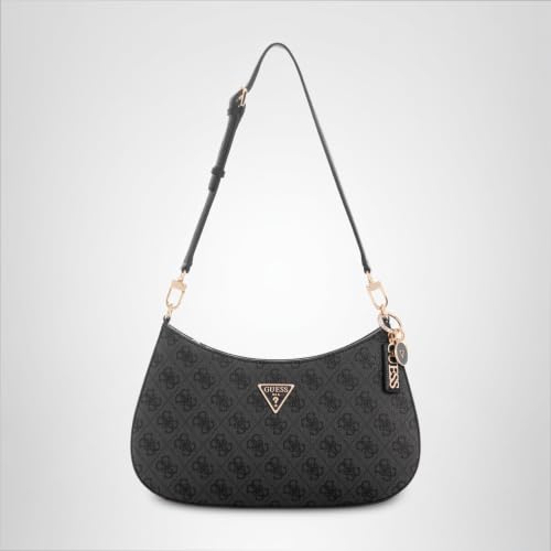 GUESS Noelle II Top Zipper Shoulder Bag Coal Logo