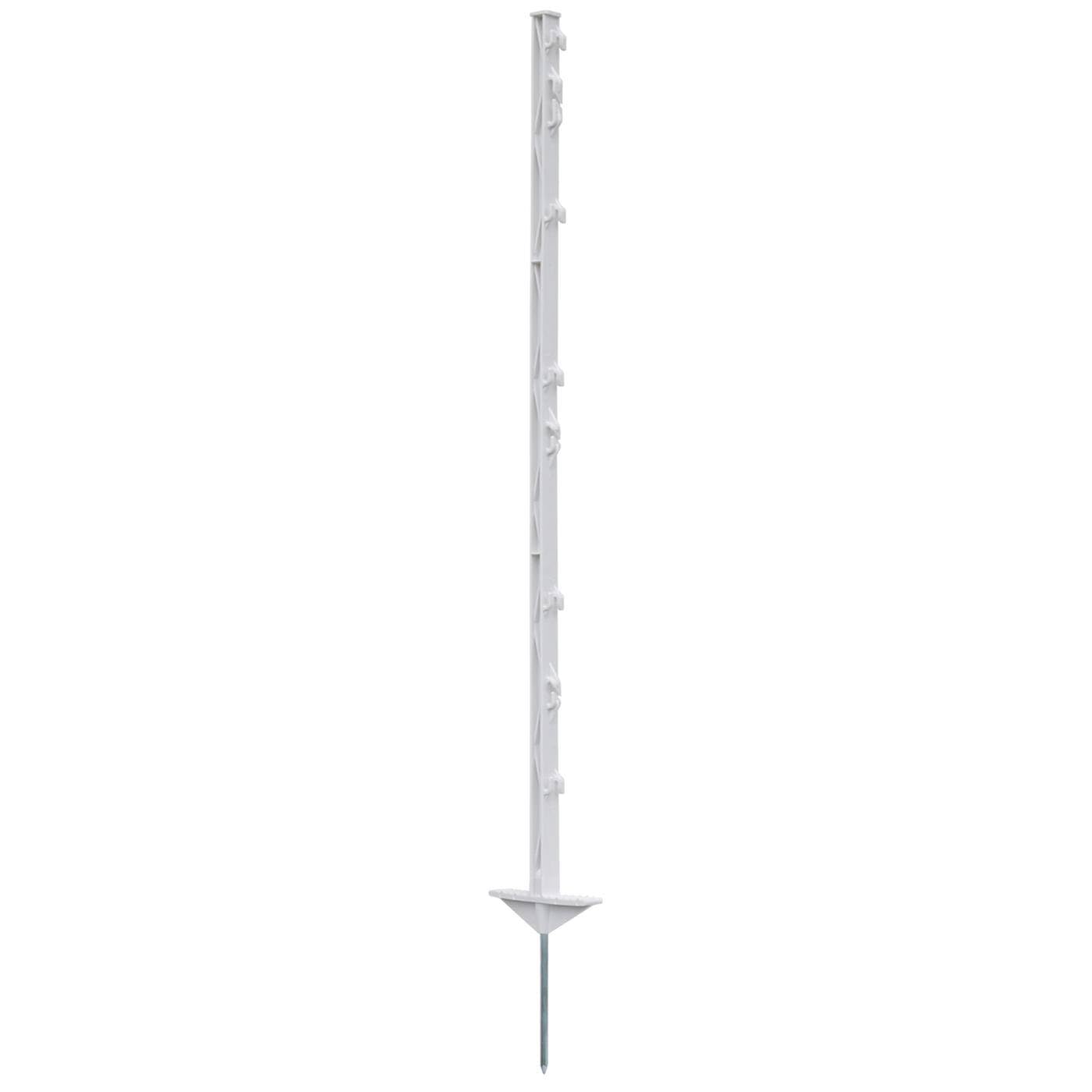 VOSS.farming Weidezaunpfähle 105cm, Zaunpfosten, 8 Ösen, verzinkter Stahlnagel, weiß