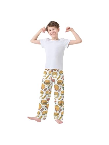 ZZKKO Fast Food Hamburger Boys Pants for Kids Jogger Pants with Pockets S3