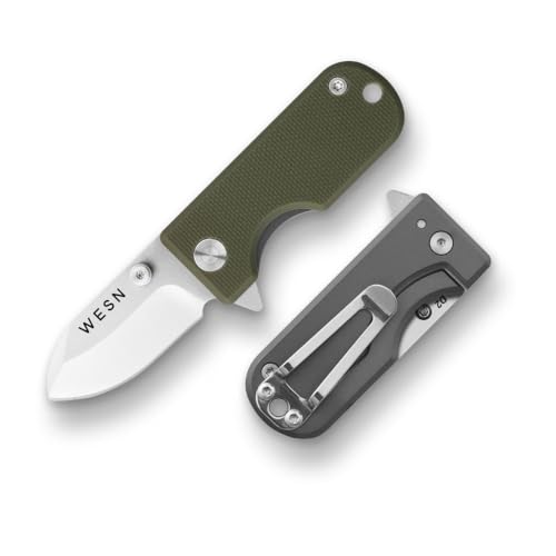 Image of WESN Microblade Folding Pocket Knife, OD Green G10 x Titanium