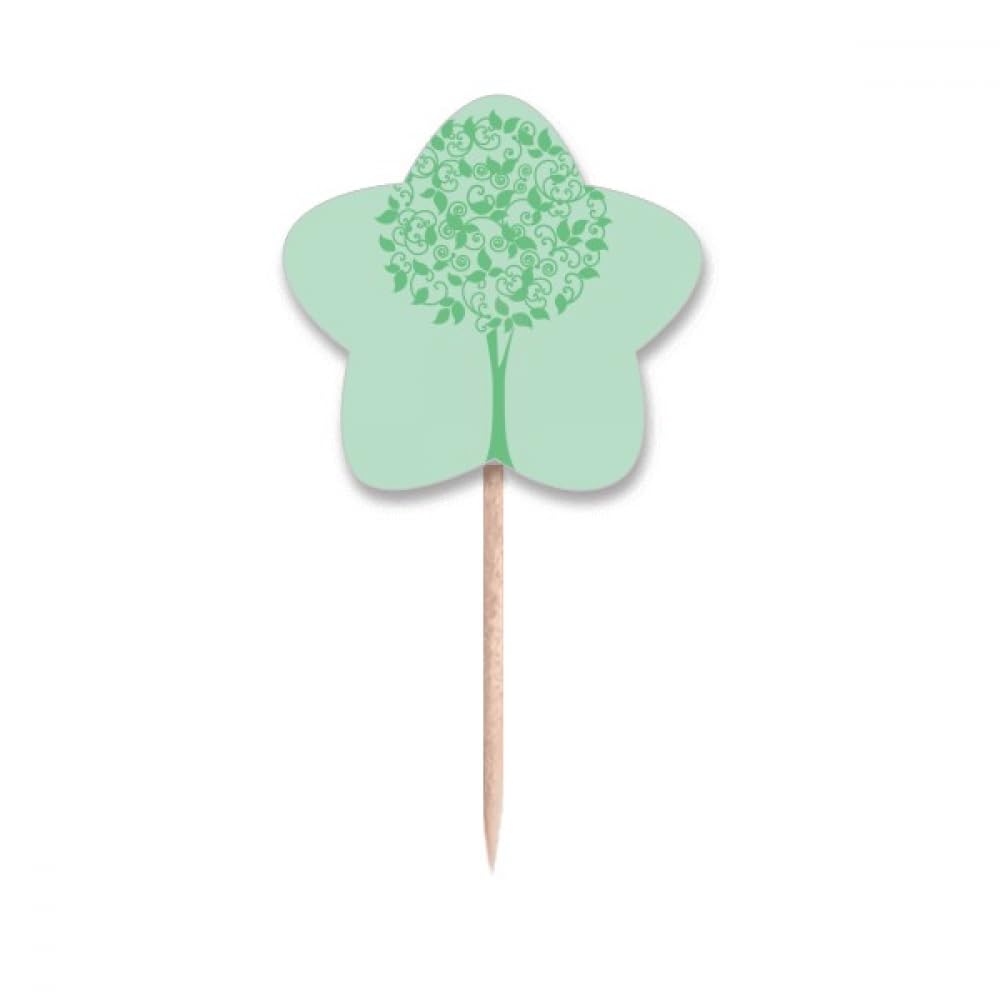 Cure-dents rond vert avec mini drapeaux de décoration pour apéritif et anniversaire