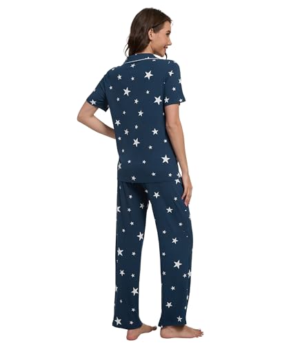 Image of WiWi Viscose from Bamboo Women's Pajamas Set Super Soft Button Down Top and Pants Sleepwear Cooling Pjs S-3X