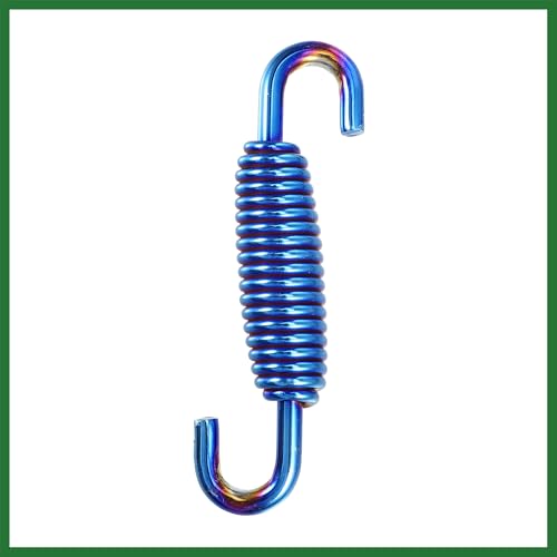 Image of Motoforti 6 Pcs 55mm 2.17 inch Motorcycle Muffler Exhaust Pipe Spring Universal Stainless Steel Blue Long-lasting