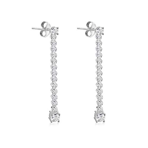 Collier et boucles d'oreilles argent avec oxyde de zirconium 4mm par Tuscany Silver