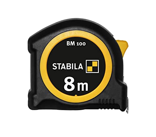 STABILA BM 100, 8 m, 1000 scale BM100, 8 m (mm) pocket tape measure, black/yellow - Image 2