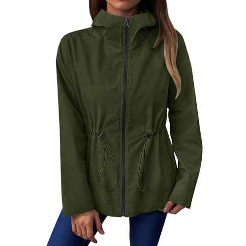 Chaqueta cortavientos con capucha para mujer ligera informal de viaje
