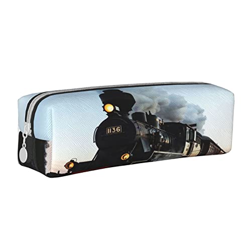 Estuche Escolar De Gran Capacidad Ferrocarril de Tren matutino de Vapor ​Bolsa De Lápiz Estuche Organizador para Material Papelería para Estudiante Niña Niño En Escuela Oficina