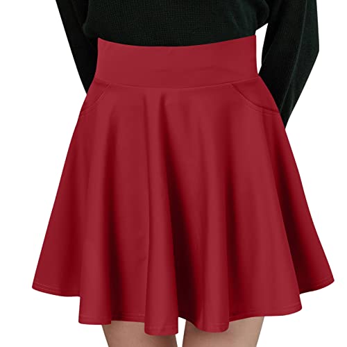 Faldas escolares para mujeres y niñas, de cintura alta, plisadas, para tenis, acampanada, falda escolar, ajuste generoso, corte clásico, a, S