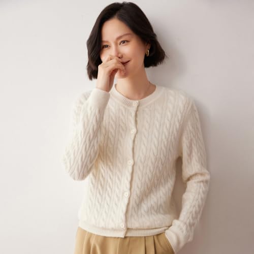 Women's Cashmere and Merino Wool Blend Long Sleeve Casual Formal Cashmere Sweater Cardigan, Fall/Winter3