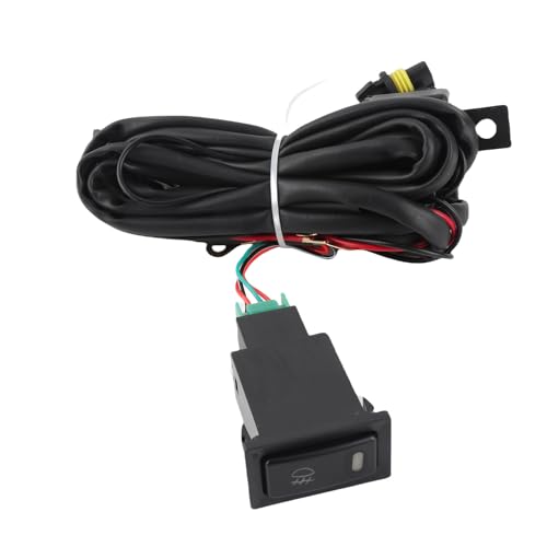 Akozon cablaggio fendinebbia auto + Kit cablaggio interruttore fendinebbia, 12V universale LED per auto Interruttore on/off fendinebbia Kit relè fusibile cablaggio