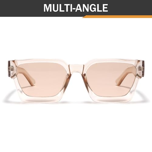 Retro Square Polarized Sunglasses for Men Women Vintage Rectangle Chunky Black Shades 90s Glasses3