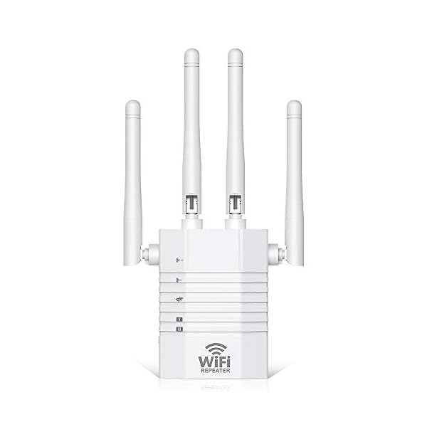WLAN Verstärker WLAN Repeater 1200 Mbit/s 5Ghz & 2.4Ghz, WiFi Verstärker mit 2 LAN Port,WiFi Repeater Mit Router…