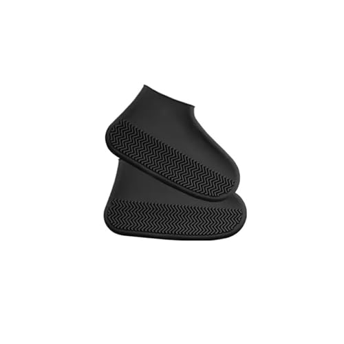 OZLCUA Botas De Agua Zapatos de lluvia antideslizantes reutilizables, cubiertas botas goma for caminar al aire libre, impermeables, 1 par(1pair black,L(40-44))