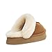 OOW Fuzzy Platform Slippers - Cozy Chestnut Indoor and Outdoor Slippers for Women