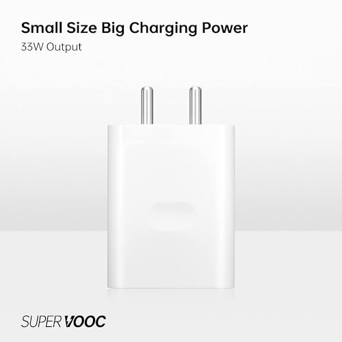 Image of 33W Superfast Charger Combo | Adapter + Cable | Compatible with Oppo F19 Pro+, F21 Pro, Reno 6, Reno 7, Reno 8, A74, A96 | Supports VOOC, SuperVOOC Fast Charging