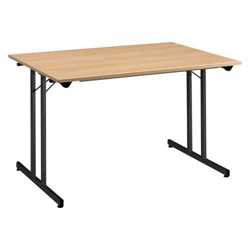 Générique Table Multi-usages Pliante L 120 x P 80 cm (Chêne/Noir)