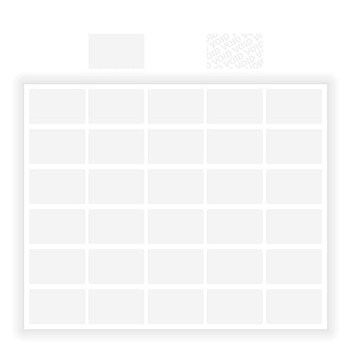 Etichette trasparenti vuote a prova di manomissione, trasparenti, sigillanti, autoadesive, a prova di manomissione (100 pezzi rettangolari)