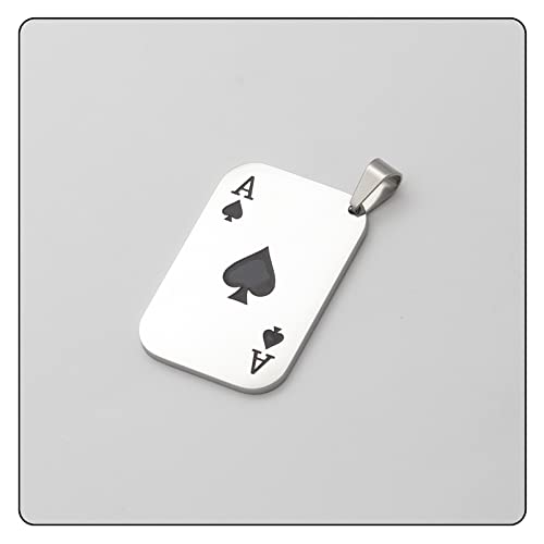 Hip Hop Rapper Stainless Steel Dog Tag Pendant Playing Card Poker Necklace4